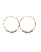 22K Yellow Gold Hoop Earrings with Intricate Detailing