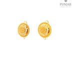 22K Yellow Gold Circular Stud Earrings with Kidney Wire