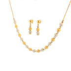 22K Elegant Yellow Gold Round Bead Necklace with Brilliant Round Diamond
