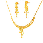 22K Three-Tiered Yellow Gold Disc and Ball Layered Necklace