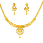 22K Minimalist Yellow Gold Dual Layered Bead Necklace