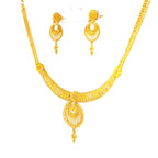 22K Minimalist Yellow Gold Dual Layered Bead Necklace