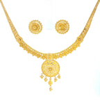 22K Dual-Strand Yellow Gold Layered Bead and Cable Chain Necklace