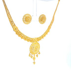 22K Dual-Strand Yellow Gold Layered Bead and Cable Chain Necklace