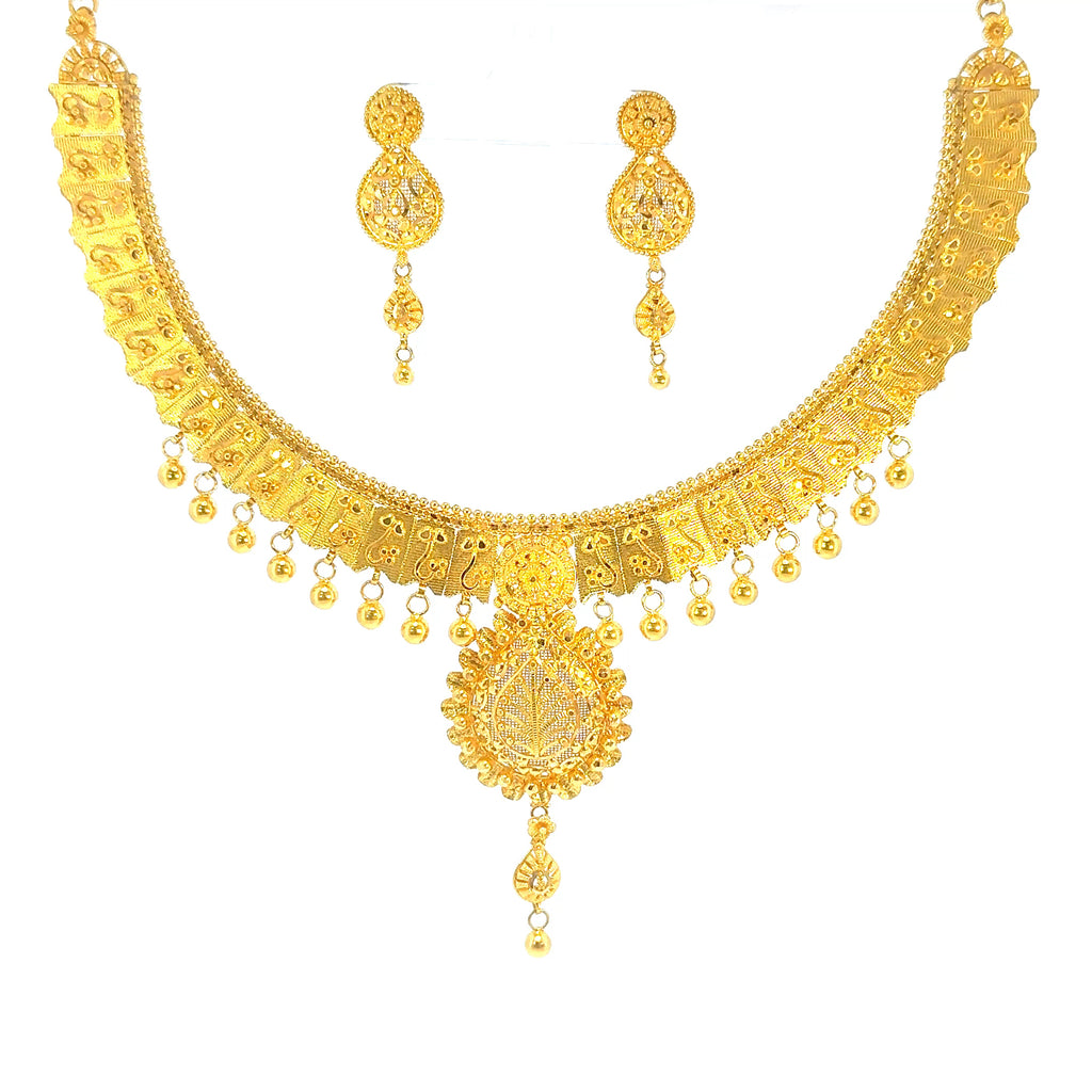 22K Contemporary Yellow Gold Intricate Lattice Statement Choker