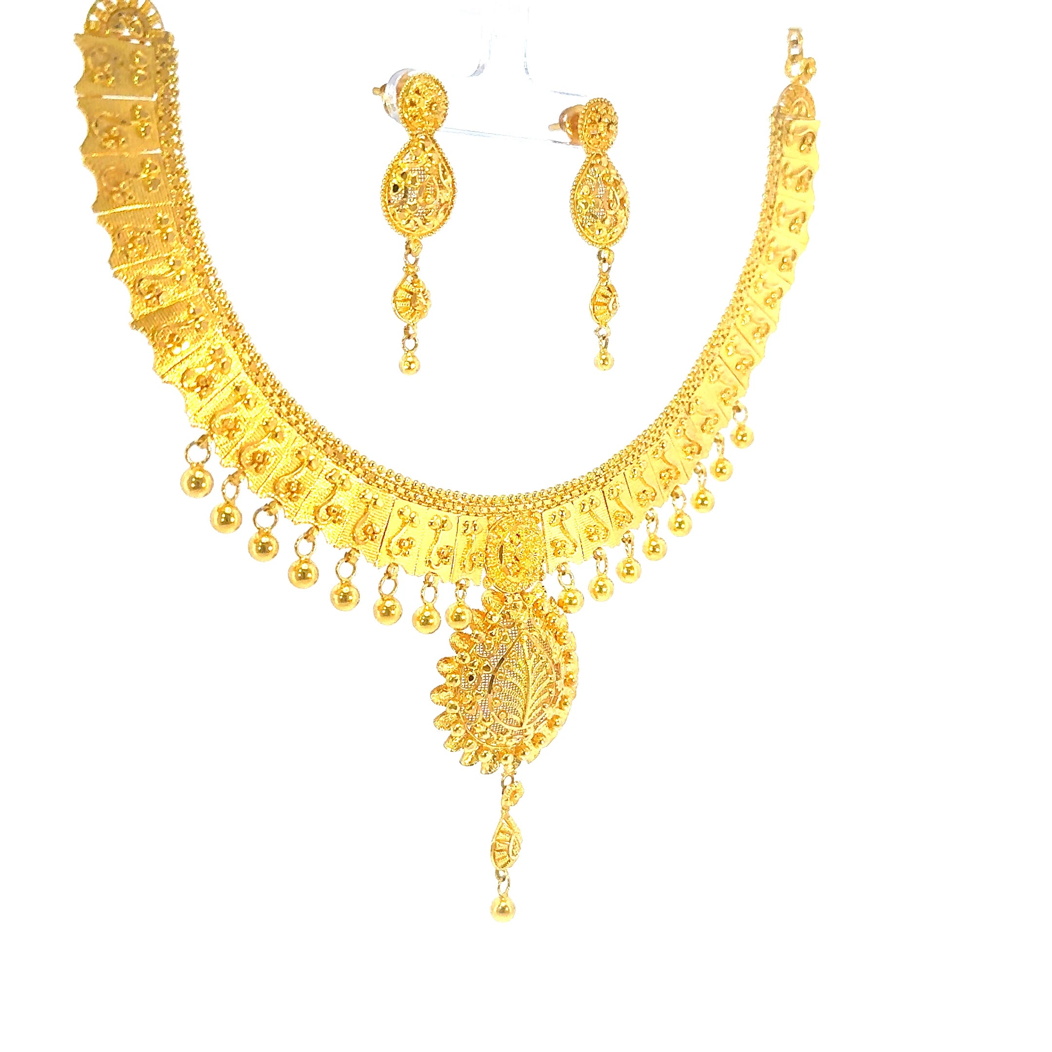 22K Contemporary Yellow Gold Intricate Lattice Statement Choker