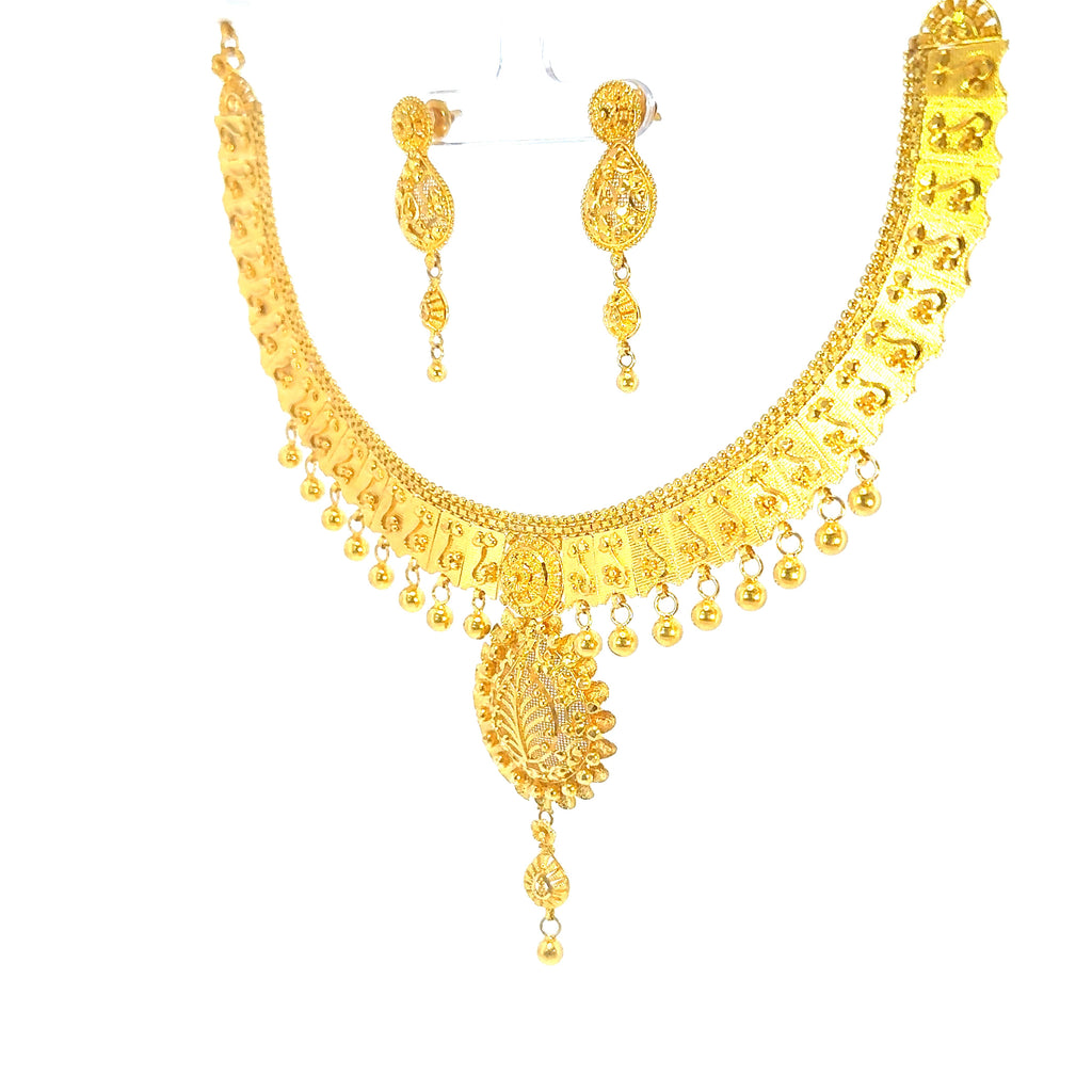 22K Contemporary Yellow Gold Intricate Lattice Statement Choker