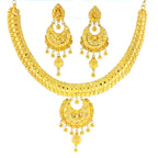 22K Classic Braided Yellow Gold Mesh Choker Necklace