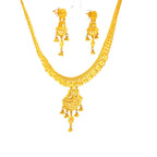 22K Polished Yellow Gold Triple Layered Multi-Chain Necklace
