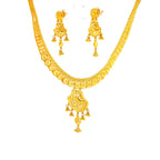 22K Polished Yellow Gold Triple Layered Multi-Chain Necklace