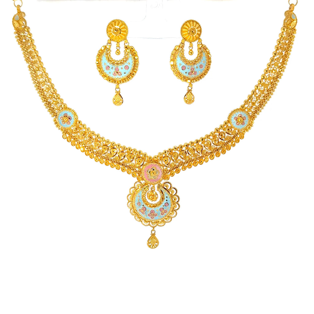 22K Three-Strand Yellow Gold Layered Bead Necklace