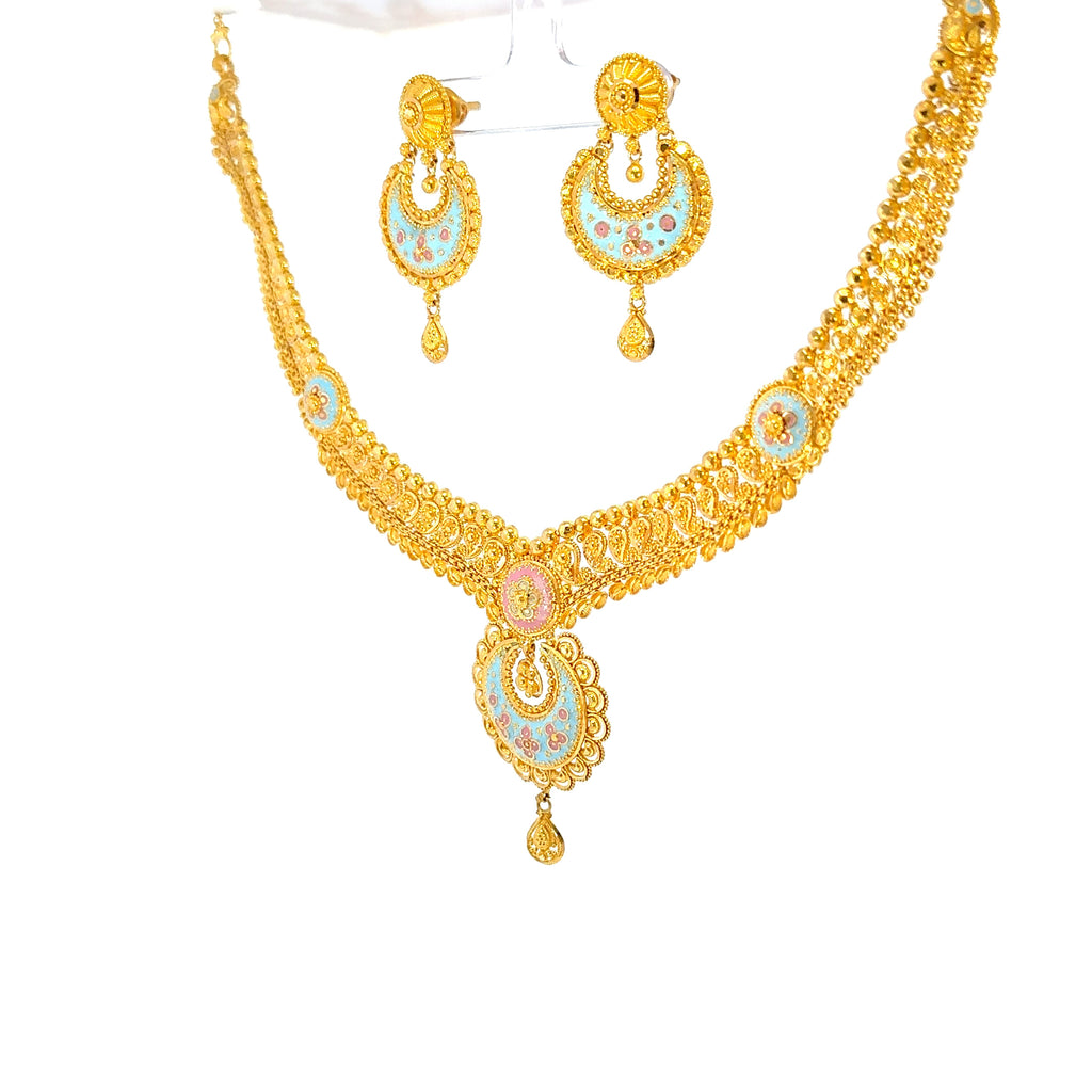 22K Three-Strand Yellow Gold Layered Bead Necklace