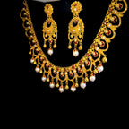 22K Classic Luster Round Pearl Bead Necklace in Yellow Gold