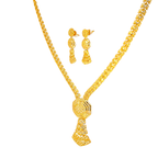 22K Elegant Yellow Gold Layered Beaded Chain Necklace