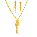 22K Polished Yellow Gold Spherical Bead Necklace