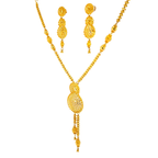 22K Polished Yellow Gold Spherical Bead Necklace