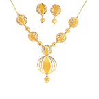 22K Polished Yellow Gold Beaded Strand Necklace