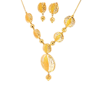 22K Polished Yellow Gold Beaded Strand Necklace
