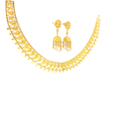 22K Engraved Yellow Gold Medallion Choker Necklace