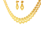22K Three-Tiered Yellow Gold Layered Necklace with Polished Disc and Bar Accents