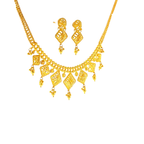 22K Sophisticated Double Layered Yellow Gold Paperclip and Link Necklace