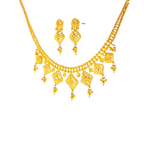22K Sophisticated Double Layered Yellow Gold Paperclip and Link Necklace
