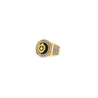 22K Yellow Gold Sikh Style Men’s Ring | CZ Designer Statement Band