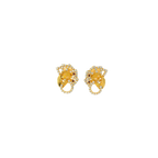22K Yellow Gold CZ Stud Earrings | Classic Stone Tops