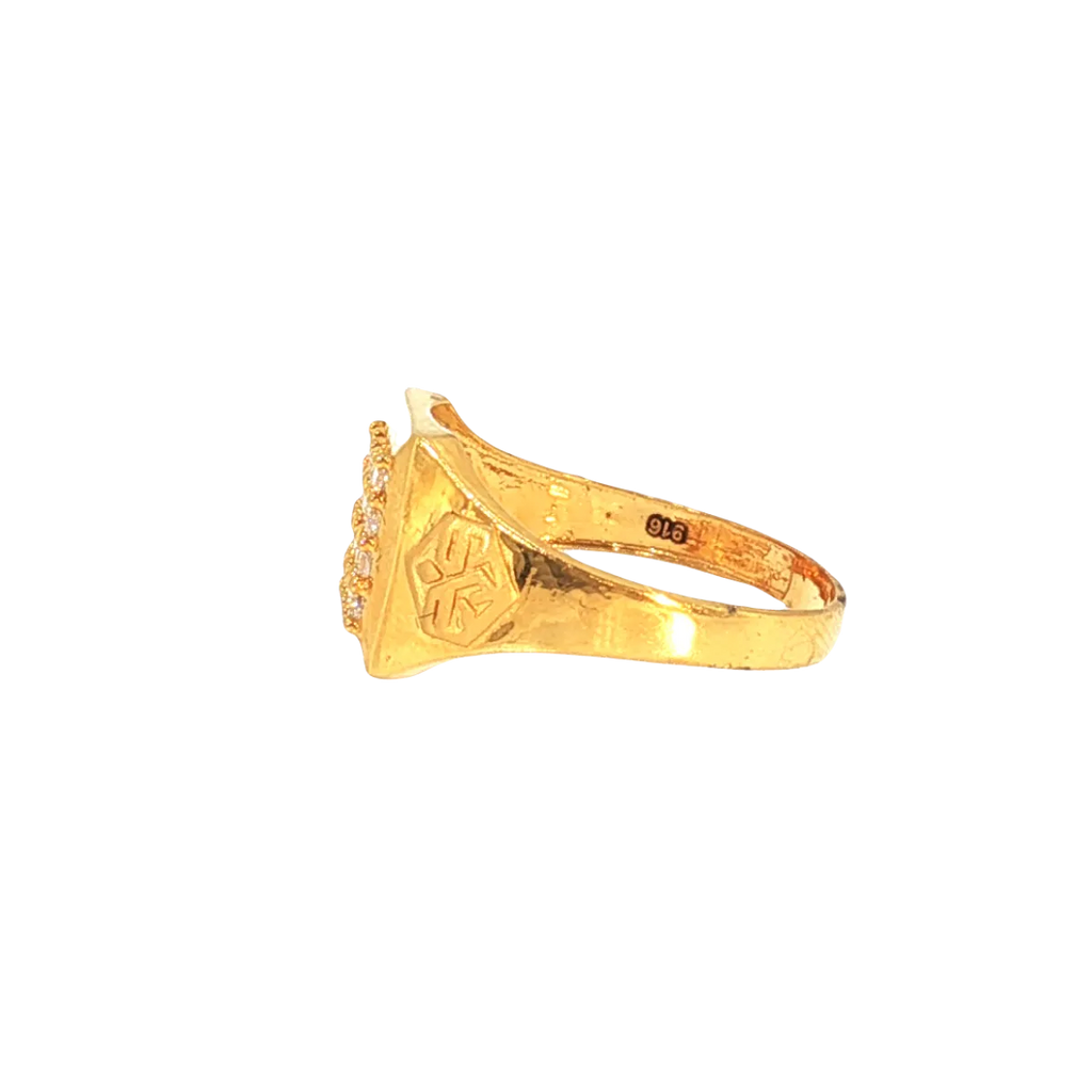 Minimal 22K Yellow Gold Cubic Zirconia Ring – 3.5g Sleek Stone Design