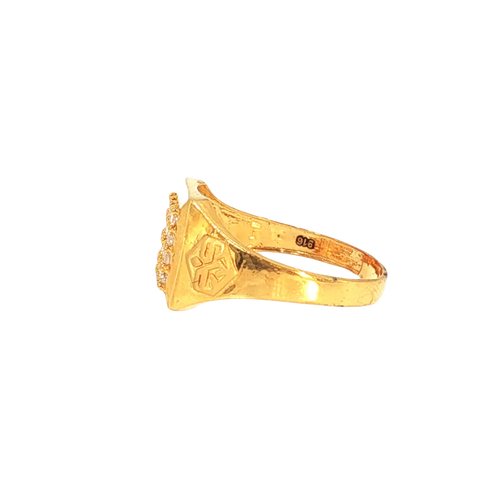 Minimal 22K Yellow Gold Cubic Zirconia Ring – 3.5g Sleek Stone Design