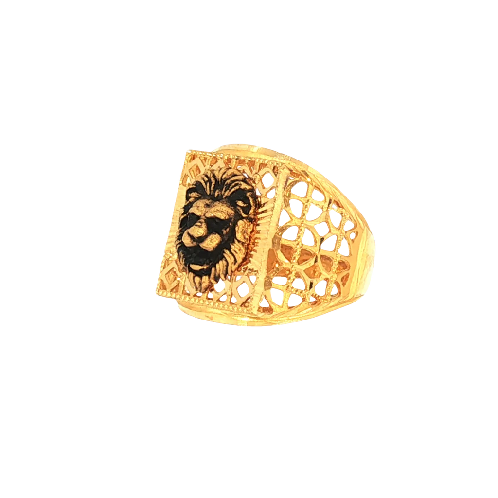 22K Men’s Yellow Gold Fancy Ring – 9.1g, Polished Finish, Resizable, Size 10