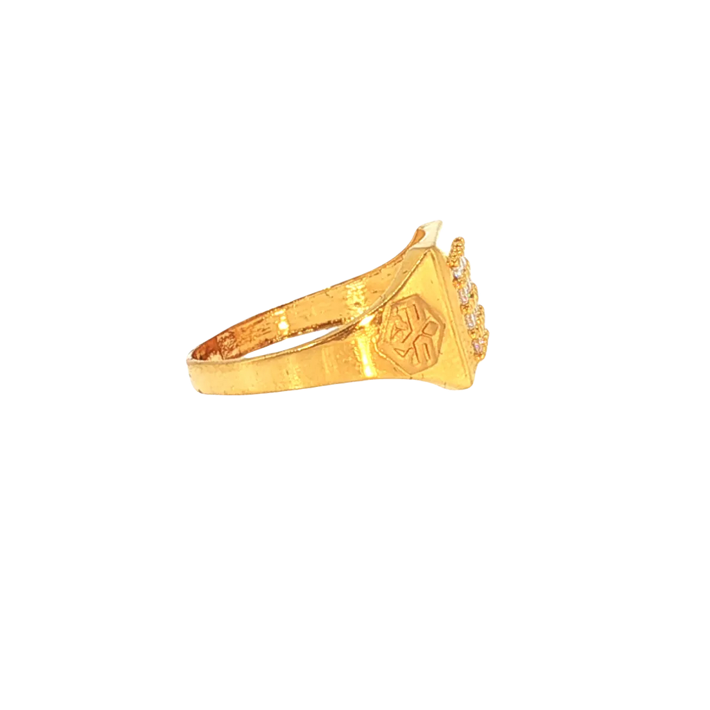 Minimal 22K Yellow Gold Cubic Zirconia Ring – 3.5g Sleek Stone Design