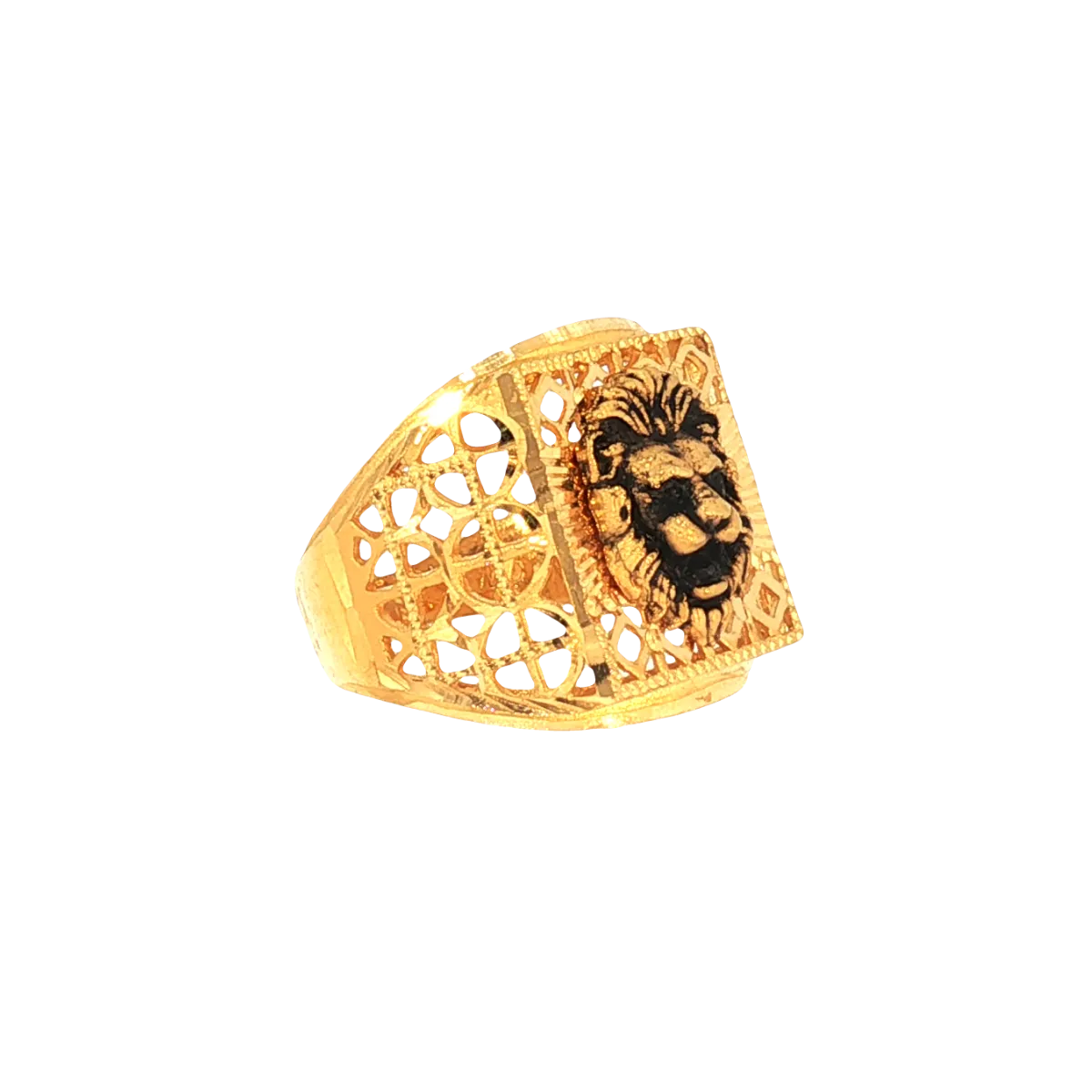 22K Men’s Yellow Gold Fancy Ring – 9.1g, Polished Finish, Resizable, Size 10