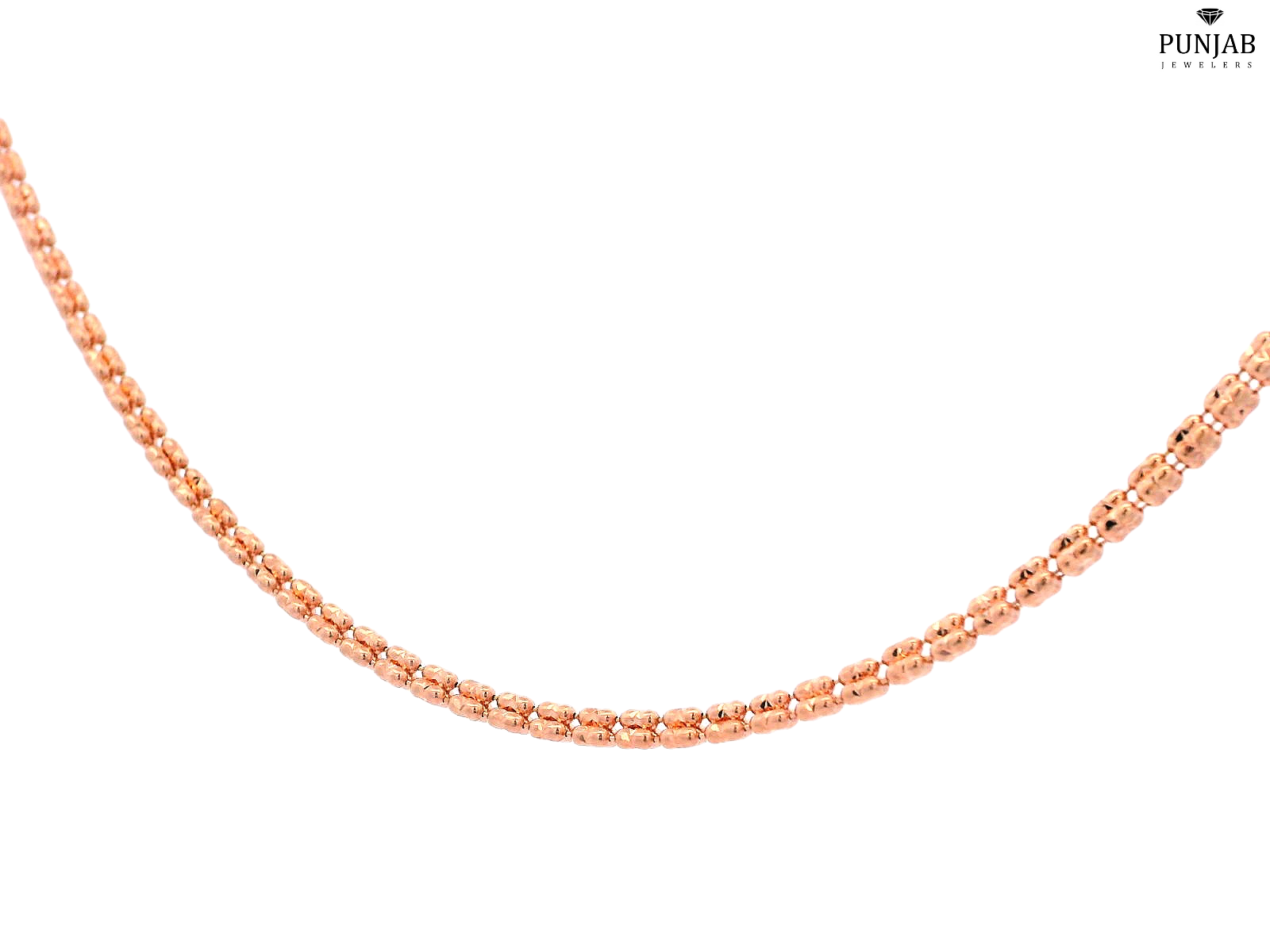 22K Rose Gold Necklace with Intricate Detailing