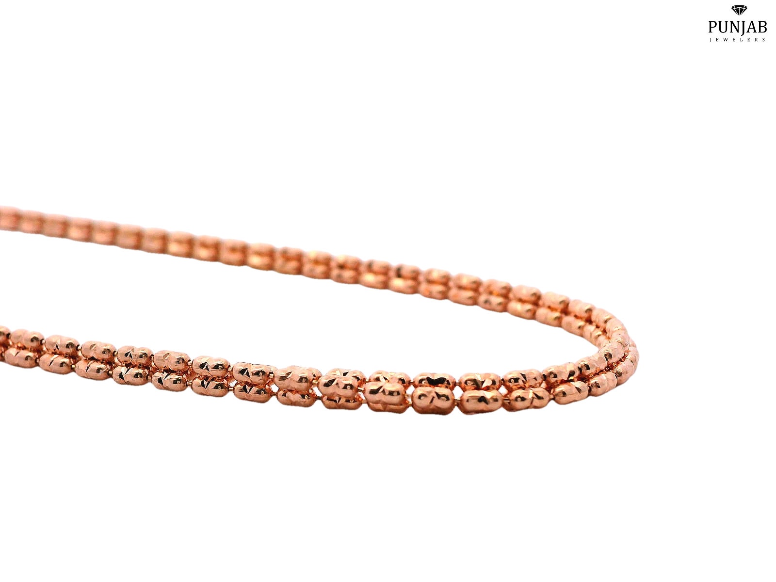 22K Rose Gold Necklace with Intricate Detailing