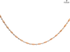 22K Rose + White Gold Necklace with Barrel Link Detailing