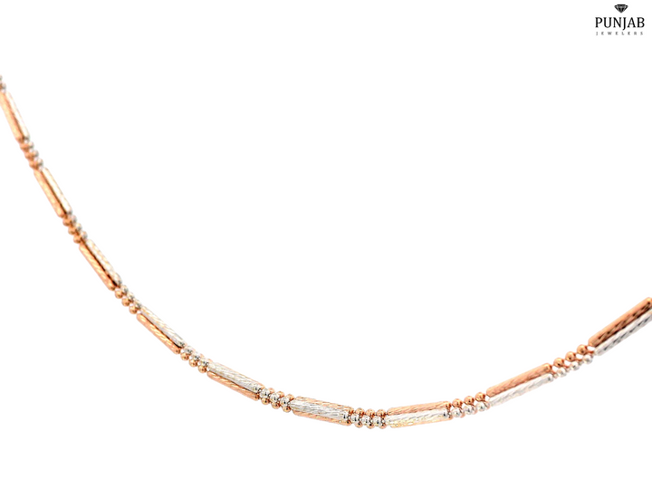 22K Rose and White Gold Necklace with Elegant Detailing