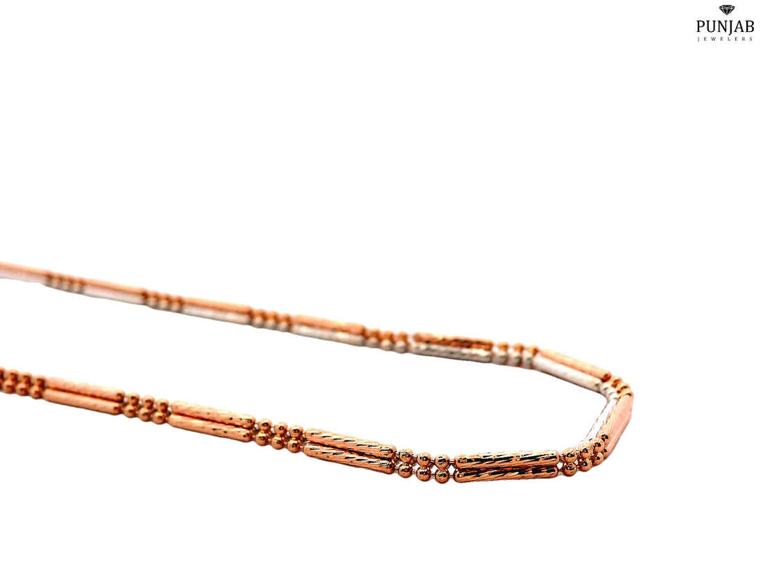 22K Rose and White Gold Necklace with Elegant Detailing