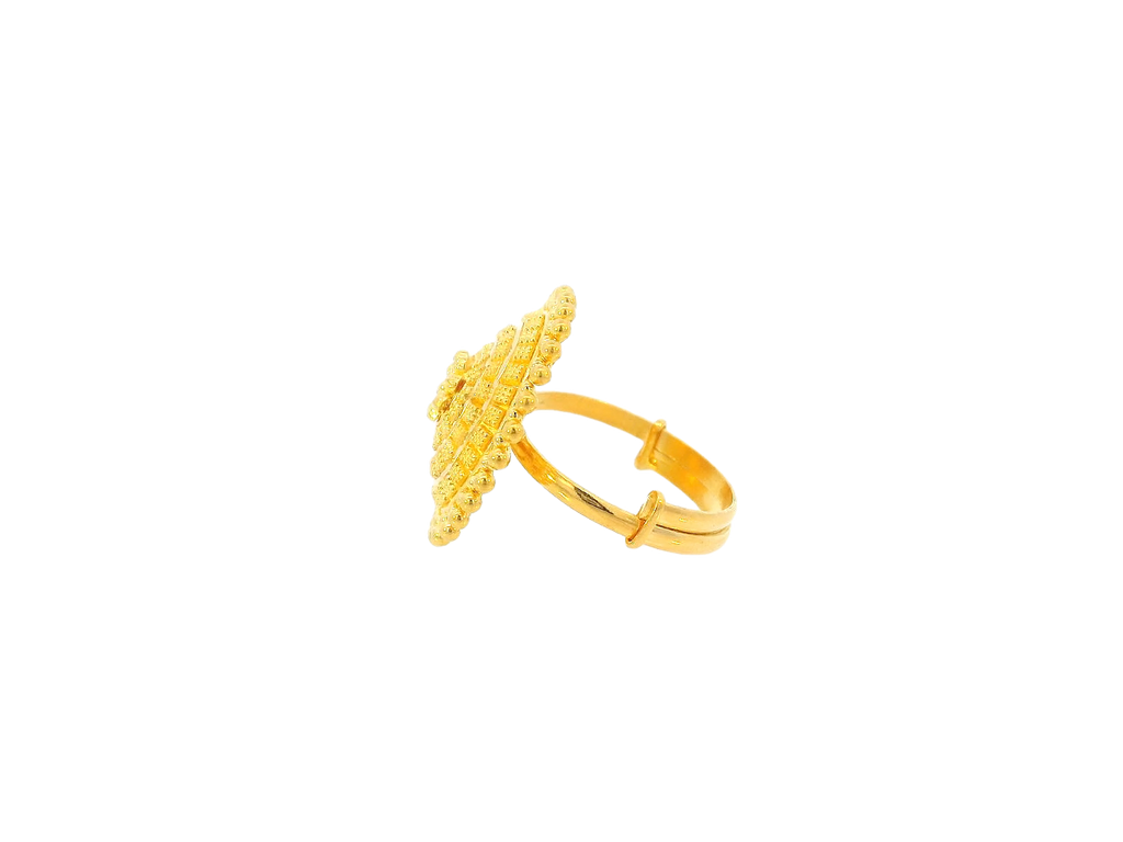 22K Yellow Gold Adjustable Floral Design Ring