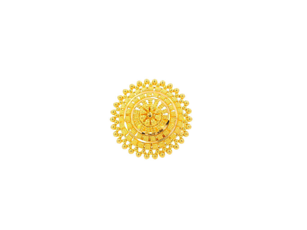 22K Yellow Gold Adjustable Floral Design Ring