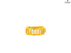 22K Yellow Gold Band with Floral Cubic Zirconia Design