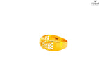 22K Yellow Gold Band with Floral Cubic Zirconia Design