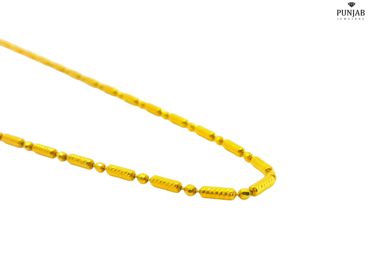 22K Yellow Gold Beaded Chain Necklace with 1.65mm Width