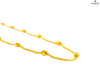22K Yellow Gold Beaded Necklace with 20-Inch Length