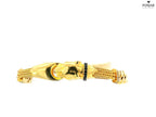 22K Yellow Gold Bracelet with Cubic Zirconia and Open Box Lock