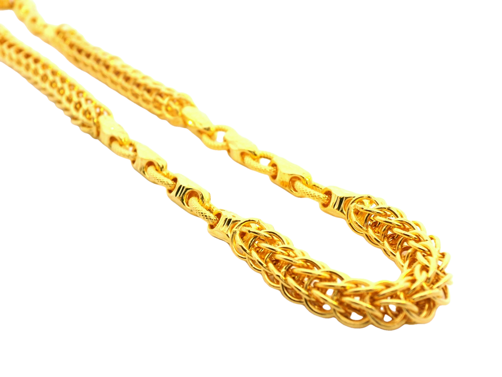 22K Yellow Gold Chain with Intricate Link Design