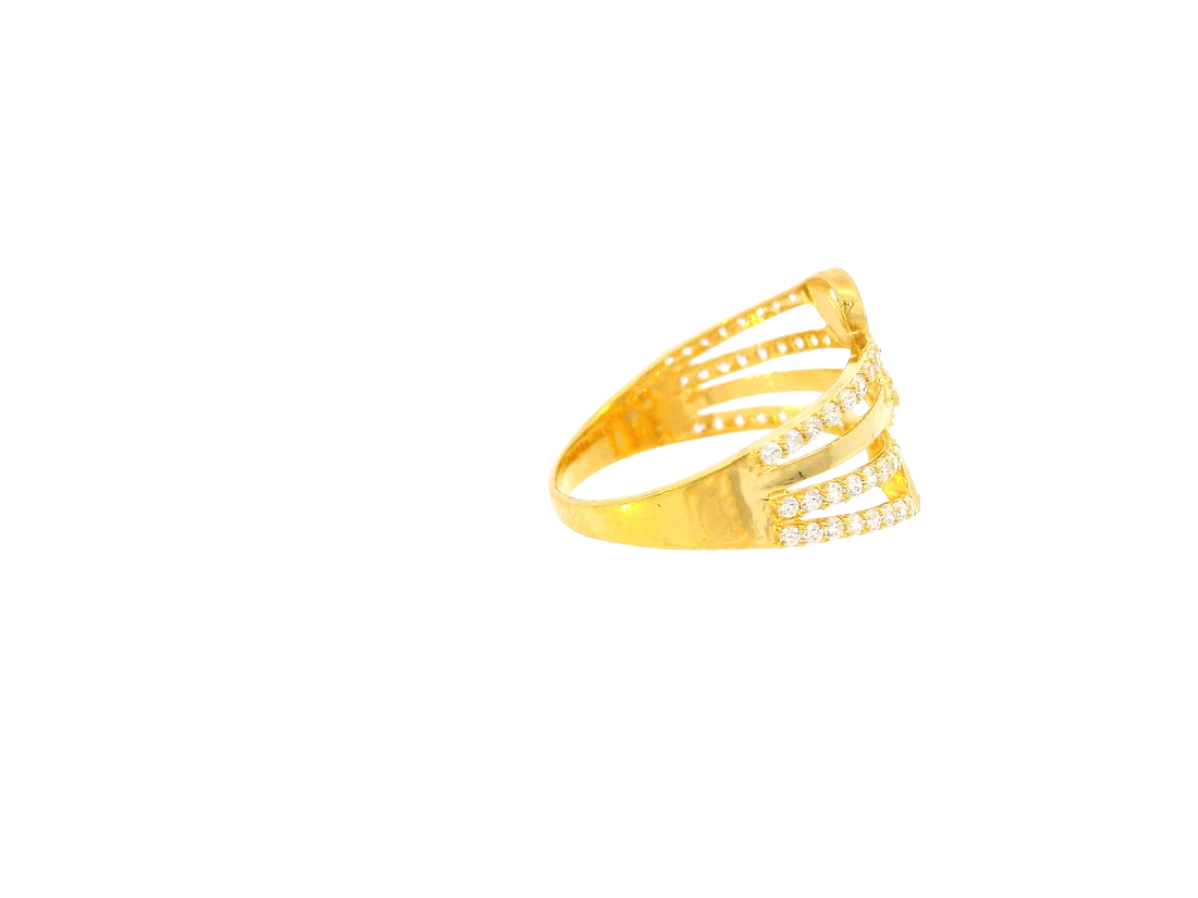22K Yellow Gold Cubic Zirconia Infinity Ring – Size 7