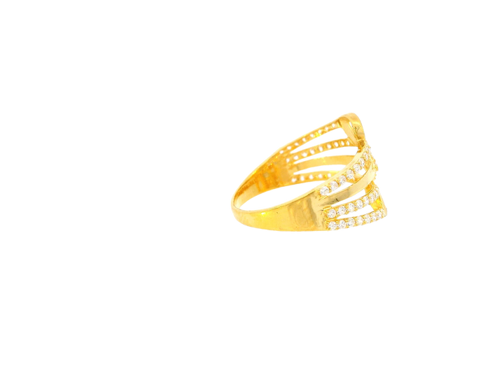22K Yellow Gold Cubic Zirconia Infinity Ring – Size 7