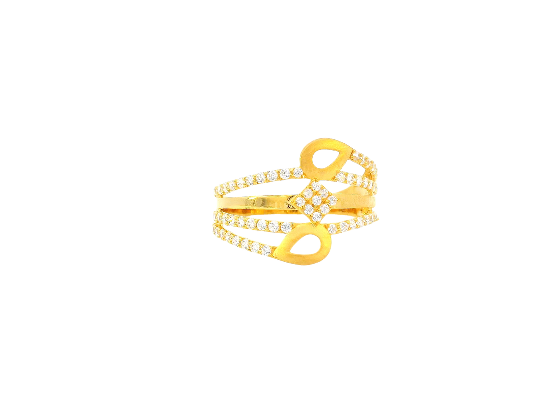 22K Yellow Gold Cubic Zirconia Infinity Ring – Size 7