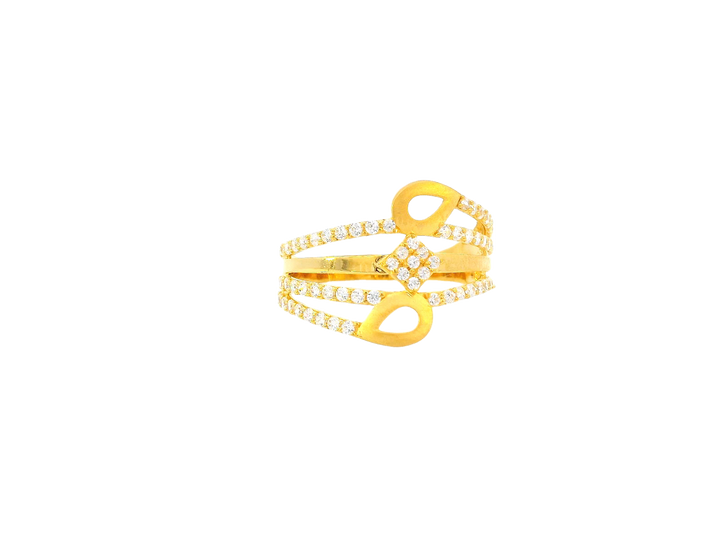 22K Yellow Gold Cubic Zirconia Infinity Ring – Size 7